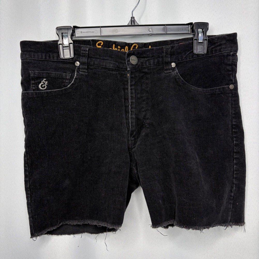 Ezekiel EZ Rider Mens Black Corduroy Cut-Off Shorts Size 34 Slim Fit‎ 90s Y2K